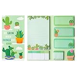 Cactus 550 Blätter Haftnotizen Set Kaktus geformte Papierclips Neuheit...