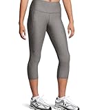 Under Armour HeatGear Caprihose für Damen, hohe Taille, Taschen, (020) Charcoal Light...