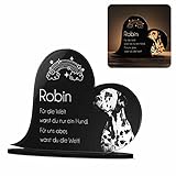 CHRISCK design Gedenkstandbild Gedenktafel mit Gravur Fotogravur Grabstein Tiere...
