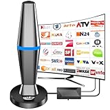 DVBT2 Antenne, zimmerantenne DVB-T & DVB-T2 Antennen mit Verstärker, Großer Reichweite...