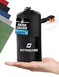 STYNGARD Reisedecke weich - Kuschel Camping Decke warm aus Fleece [450g] - Reisedecke...