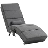HOMCOM Relaxliege mit 5 Massagemodi Loungesessel mit Lendenkissen, Heizfunktion,...