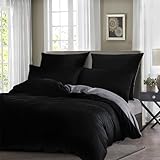 Boqingzhu Winter Bettwäsche 135x200cm Plüsch Schwarz Grau Biber Flanell Warm Kuschelig...