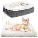 MAIYADUO Weiches Katzenbett Waschbar 42x36 cm Plüsch Haustierbett für Katzen und Kleine...