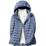 Daunenjacke Damen Leichte Steppjacke Einfarbig Winterjacke Jacke mit Abnehmbare...