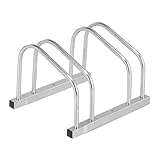Relaxdays Fahrradständer Boden, für 2 Fahrräder, bis 50 mm Reifenbreite,...
