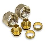 2x Klemmringverschraubung 3/4 Zoll x 17 x 2,0 mm Verschraubung Heizkörper...