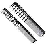 Carbon Kamm, 2 Stück Kompakter Karbonkamm, Grob fein 2 Zahnungen, Salon Friseur...