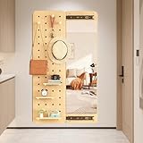 TWSOUL Wandspiegel, Ganzkörperspiegel mit Lagerregal und Haken, Versteckter...