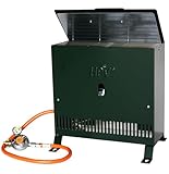 Gewächshausheizung 2kW mit Thermostat und Piezozündung für Wandmontage oder im Stand...