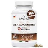 Bandini® Ashwagandha KSM-66® Vegan - 180 Tabletten hochdosiert - Withania Somnifera...