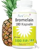 Bromelain Hochdosiert Kapseln - 180 Tabletten - 1000 mg pro Tagesdosis - Natürliches...