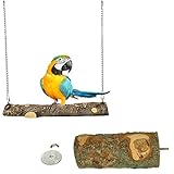 ZUIQIANG Sitzstangen Vöge 2pcs Vögel Sitzstangen aus Naturholz Vogelspielzeug...