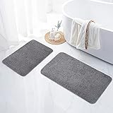 Homaxy Badezimmerteppich Set 2 teilig Badematte rutschfest Waschbar Weiche...