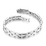 Flongo Keramik Armband Damen weiß: Porzellan Weiss Silber Herren Pärchen...