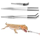 Ouligay 3 Stück Aquarium Pinzette Lang 27 cm Edelstahl Futterzange für Reptilien, Gerade...