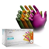 AMPri Nitrilhandschuhe, bunt, Farbenmix, 96 Stück/Box, Größe M, puderfrei,...
