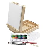 Malset Tischstaffelei PARIS, 21tlg. mit 12 Acrylfarben, 3er Soft Pinselset,...