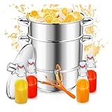Izrielar Dampfentsafter 16L Edelstahl Entsafter Saftpresse Ø 26 cm mit 4...