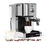 Klarstein Passionata Espressomaschine - 1,25 Liter Siebträgermaschine,...