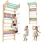 Sprossenwand für Kinderzimmer – 6-in-1 Indoor Kletterwand aus Holz mit...