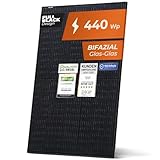 Solarway 440W Solarpanel JA-Solar Full Black Bifazial Glas/Glas PV Panel mit...