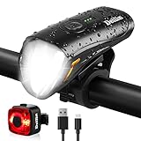 Deilin Upgraded LED Fahrradlicht Set, StVZO Zugelassen Fahrradlampe, Zugelassen USB...