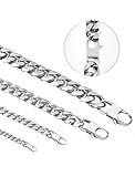 Inscca Kette Herren Edelstahl Dünn Choker 45 cm Panzerkette 6 mm Kette Junge...