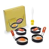 Eierringe Zum Braten von Eiern, 4er-Set, 3,0 Zoll, Edelstahl-Eierkocher Für...