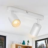 wowatt 2-flammige Spotlampe LED Deckenleuchte Weiß matt, Deckenlampe Schwenkbar GU10...