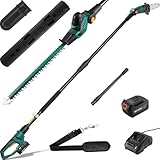 2-in-1 Akku Teleskop Heckenschere & Hochentaster, Akku Multigartengerät, mit...