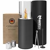 Monster24 Bio-Ethanol Standkamin, rund, freistehend, 80 x 26 x 26 cm, Ethanol Kaminofen...