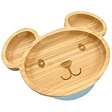 Hochwertiger Baby/Kleinkind Saugnapf-Teller aus natürlichem Bambus, mit...