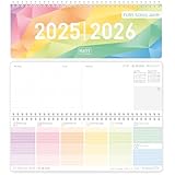 Häfft® Wochen-Tischkalender Schuljahr 2025/2026 'Rainbow' im Quer-Format, 1...