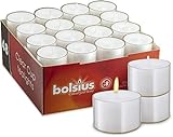 bolsius Genuine Tea Light Candles in Clear Holder Cups Bulk 48 Set. Long Burning 8hr,...