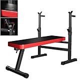 GLJTUO Rack Mit Hanteln Gewichtheberbett Heimhantel Kniebeugen-Set Klappbank Bank Hocker...