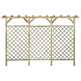 vidaXL Kiefernholz Imprägniert Gitterzaun mit Pergola-Oberteil Gartenzaun...