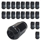 20 Radmuttern schwarz Kegelbund geschlossen M12x1,25 HEX19 kompatibel mit...
