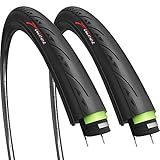 Fincci Paar 700x25c Reifen 25-622 Fahrradreifen mit 3 mm Pannenschutz 60 TPI 700...