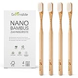 Greenable ® Nano Zahnbürste aus Bambus [4er Set] – 20.000 Extra weiche Borsten –...