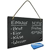 Schiefertafel zum Beschriften & Aufhängen inkl. Kreide & Schwamm - beschreibbare...