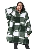 Catalonia Classy Übergroße Sherpa Karierte Hoodie Decke, Flauschige Warme...