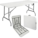 ANJI DEPOT Klappbarer Trestle Tisch, Campingtisch Partytisch Heavy Duty Trestle...