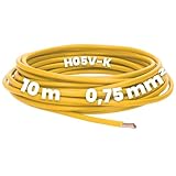 Kalitec 10 Meter H05V-K 0,75 mm² gelb Verdrahtungsleitung I Aderleitung...