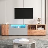 RCBDBSM TV Schrank mit Farbwechselnden LED-Leuchten Lowboard Fernsehschrank Fernsehtisch...
