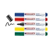 edding 4500 Textilmarker - schwarz, rot, blau, grün, gelb - 5 Stück - Rundspitze 2-3 mm...