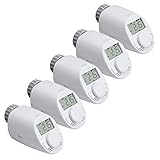 eqiva 5er Set Elektronik-Heizkörperthermostat Model N mit Boost-Funktion und leisem...
