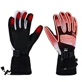 Telguua Beheizbare Handschuhe für Herren Damen, 3 Stufige Beheizte Ski Handschuhe mit...