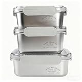 FOLAI 3er set 304-Edelstahl Frischhaltedosen mit deckel Vorratsbehälterset,kühlschrank...