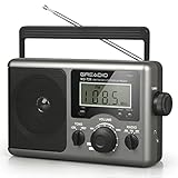 Greadio AM/FM/SW Tragbares Digitalradio mit bestem Empfang, LCD-Bildschirm,...